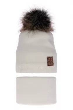 Detská pletená čiapka s nákrčníkom