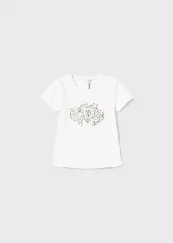 MAYORAL tričko s potlačou kr.ruk. white