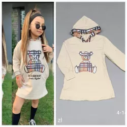 Bavlnená tunika s kapucňou beige