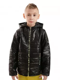 Chlapčenský prešívaný kabát kapucňou