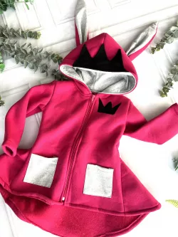 3D bavlnená hrubá mikina - kabát BUNNY