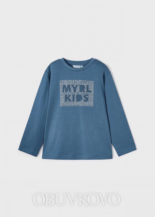 MAYORAL chlapčenské tričko s dlhým rukávom 173-053 stone blue
