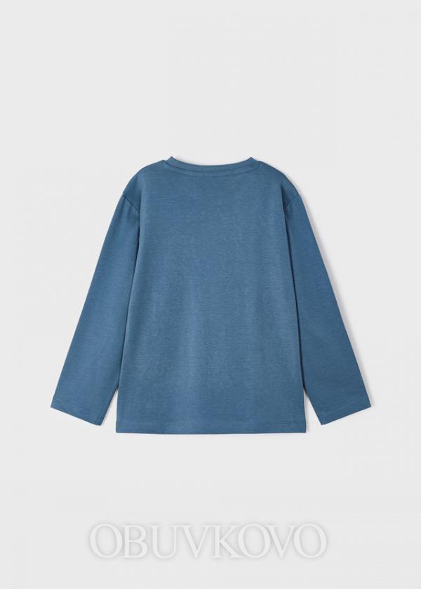 MAYORAL chlapčenské tričko s dlhým rukávom 173-053 stone blue