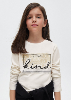 MAYORAL dievčenské tričko s dlhým rukávom 830-051 natural