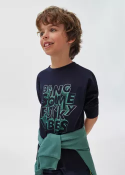 Chlapčenské tričko s dlhým rukávom a s nápisom