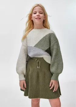 Dievčenská pletená sukňa 