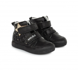 Celokožená dievčenská kotníková obuv D.D.STEP 068-346 black