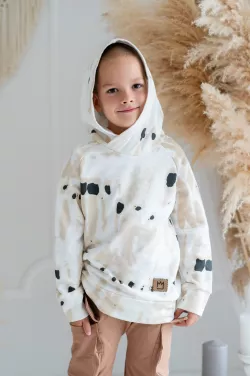 Chlapčenská vzorovaná mikina  s kapucňou 