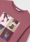 Dievčenské dlhorukávové tričko s potlačou topánok