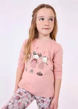 Dievčenské čierne dlhorukávové tričko s potlačou