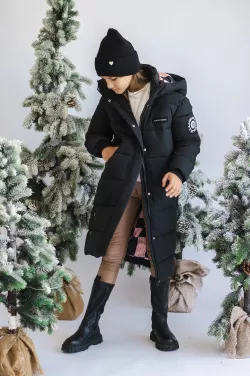 Predlžená zimná dievčenská bunda