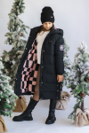 Predlžená zimná dievčenská bunda