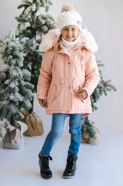 Zimná dievčenská parka s kožušinkou