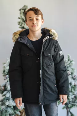 Nepremokavá zimná bunda s kapucňou 