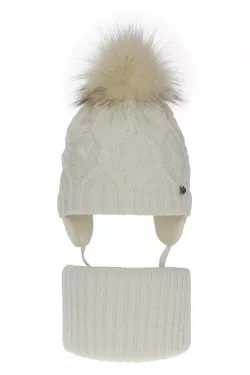 Dievčenská zimná čiapka s nákrčníkom 