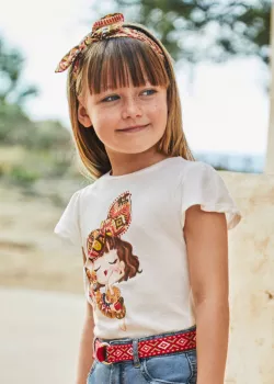 MAYORAL dievčenské tričko s krátkym rukávom+čelenka