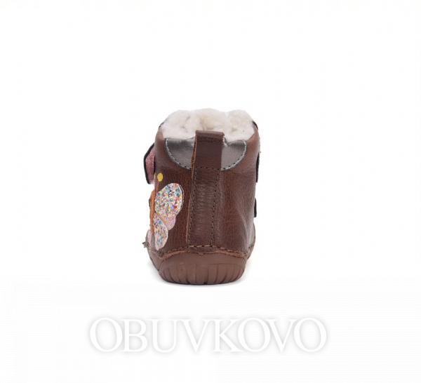 Dievčenské barefoot zimné čižmy D.D.STEP 