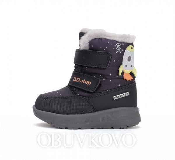 Chlapčenská LED svietiaca zimná obuv s membránou D.D.Step