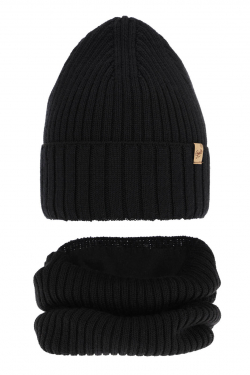 Detská zimná MERINO čiapka s nákrčníkom