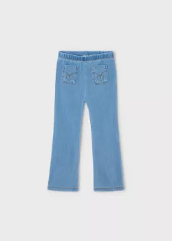 Dievčenské rozšírené nohavice-jeans efekt