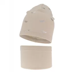 Bavlnená dievčenská čiapka + tunelový šál