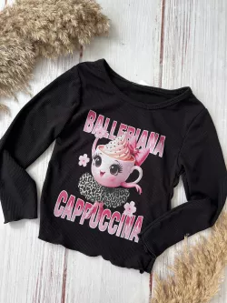 Dievčenské tričko s dlhým rukávom BALLERINA CAPPUCCINA