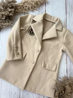 Dievčenský flaušový kabát