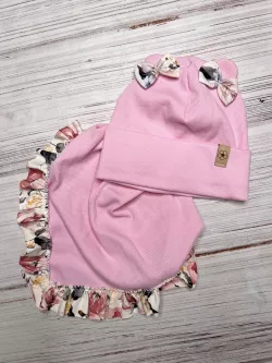 Bavlnená dievčenská čiapka s nákrčníkom