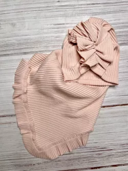 Bavlnená dievčenská čiapka s nákrčníkom