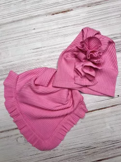 Bavlnená dievčenská čiapka s nákrčníkom