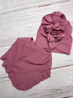 Bavlnená dievčenská čiapka s nákrčníkom