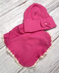 Bavlnená dievčenská čiapka s nákrčníkom