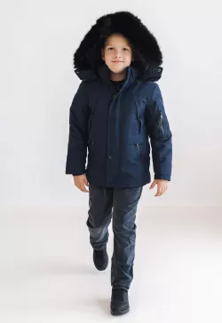 Nepremokavá chlapčenská bunda s kožušinkou