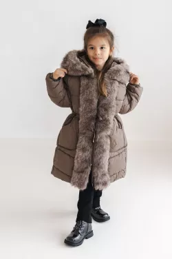 Luxusná predĺžená zimná bunda s kožušinkou