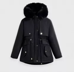 Zimná dievčenská parka s kožušinkou