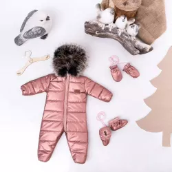 Exkluzívny metalický overal s kožušinkou+doplnky