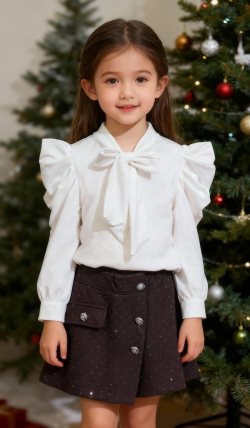 Dievčenské tričko s mašľou a kamienkami