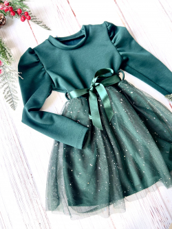 Dievčenské vianočné šaty s tylovou sukňou