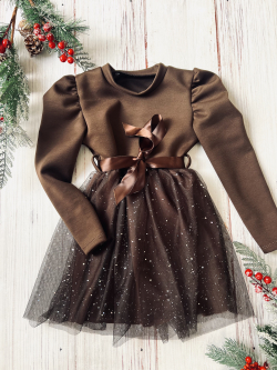 Dievčenské vianočné šaty s tylovou sukňou