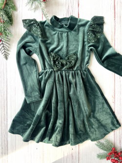 Dievčenské vianočné šaty s mašľou