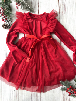 Dievčenské vianočné šaty s tylom