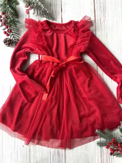 Dievčenské vianočné šaty s tylom