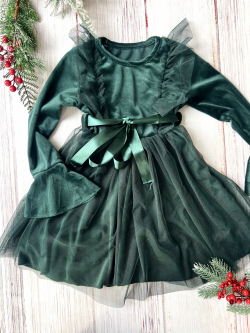 Dievčenské vianočné šaty s tylom