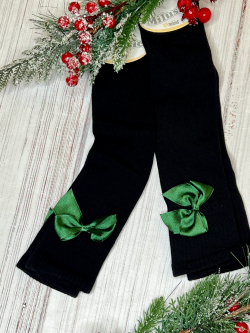 Dievčenské jednofarebné nadkolienky s farebnou mašľou