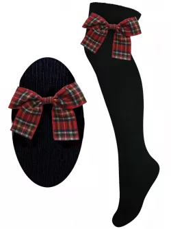 Dievčenské jednofarebné nadkolienky s farebnou mašľou