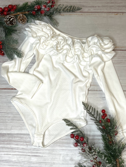 Dievčenské bavlnené body s volánom