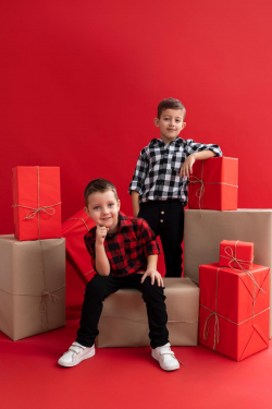 Chlapčenská kockovaná košeľa - bieločierna