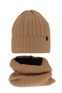 Chlapčenská zimná čiapka MERINO + nákrčník