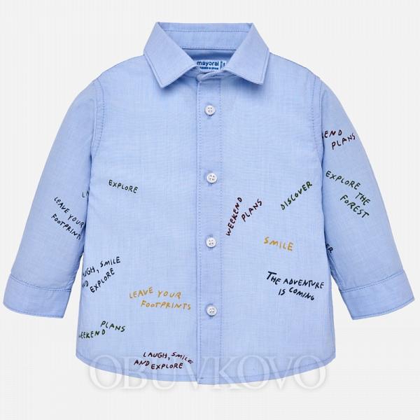 Chlapčenská košeľa s lietadlami MAYORAL 2138-023 light blue