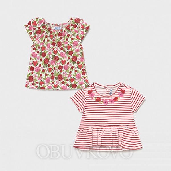MAYORAL dievčenské tričká 2 pack 1089-061 poppy